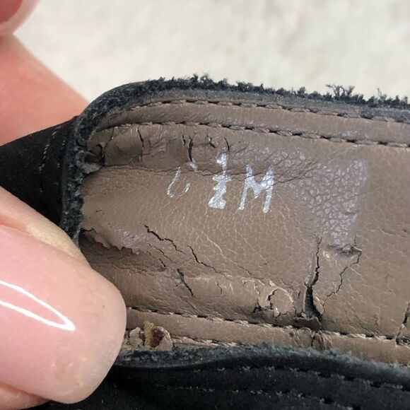 SESTO MEUCCI NUBUCK SUEDE SLIP ON FLATS - BLACK - Picture 10 of 10